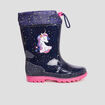 Bottes de pluie avec coulisse bleu marine fille