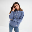 Sweat &agrave; capuche hoodie bleu gris femme