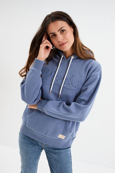 Sweat &agrave; capuche hoodie bleu gris femme
