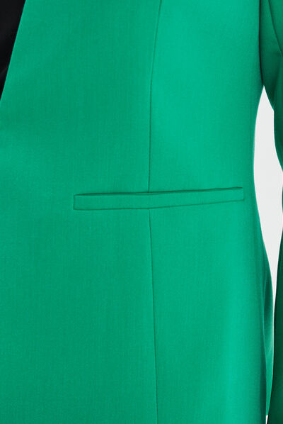 Veste blazer cintrée col en V vert émeraude femme