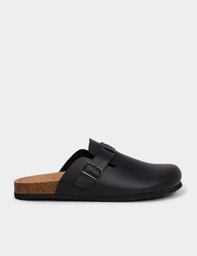 Mules plates noir homme