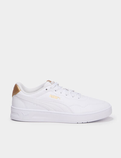 Baskets &agrave; lacets Puma COURT LALLY jaune or femme