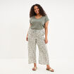T-shirt avec strass manches courtes vert kaki femme grande taille
