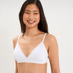Soutien-gorge triangle padd&eacute; coton blanc femme
