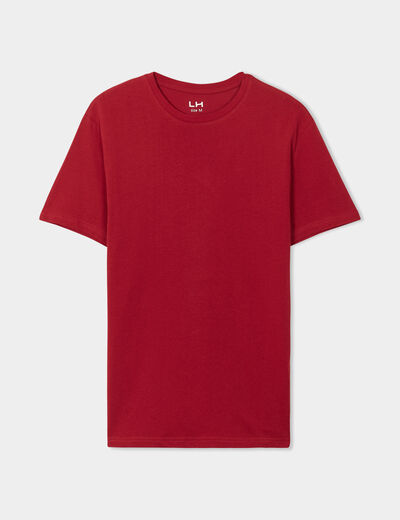 T-shirt en coton manches courtes rouge homme