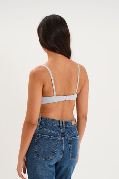 Soutien-gorge triangle coton majoritaire gris clair femme