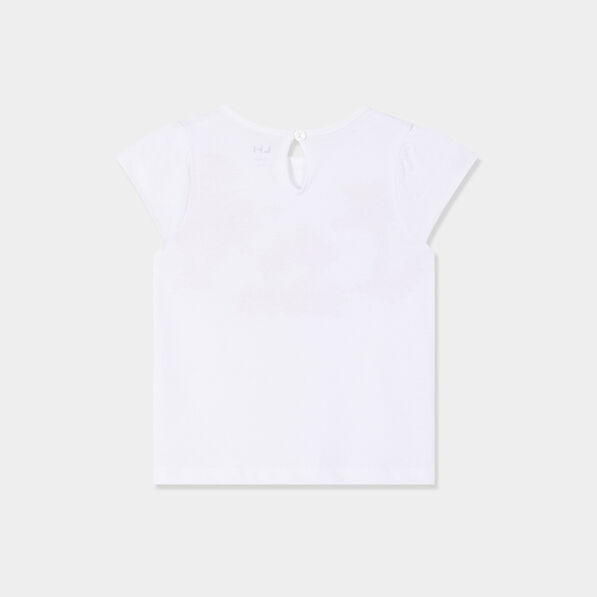 Ensemble 2 pièces t-shirt et short coton blanc bébé fille