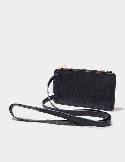 Sac pochette de téléphone noir femme