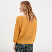 Pull manches longues jaune moutarde femme