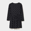 Robe évasée manches longues coton noir fille