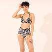 Bas de maillot de bain culotte haute noir femme