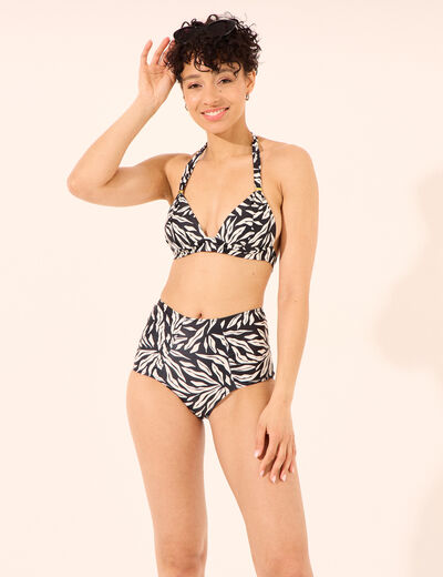 Bas de maillot de bain culotte haute noir femme