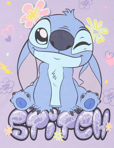 T-shirt manches courtes coton Stitch parme fille