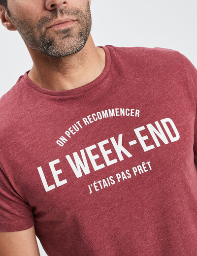 Ensemble pyjama 2 pièces bordeaux homme