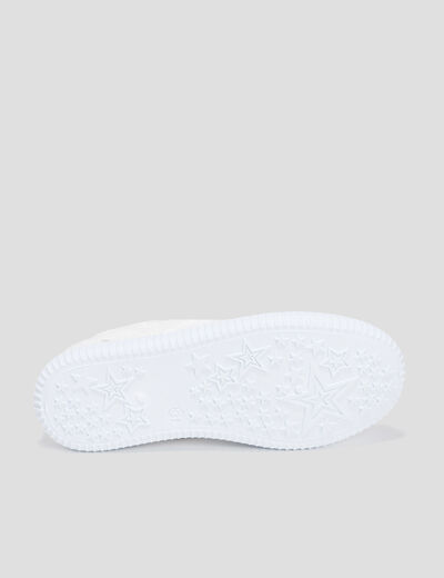 Tennis avec broderie anglaise en toile blanc fille
