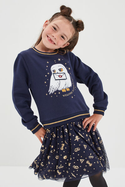 Robe 2-en-1 patineuse Harry Potter bleu marine fille