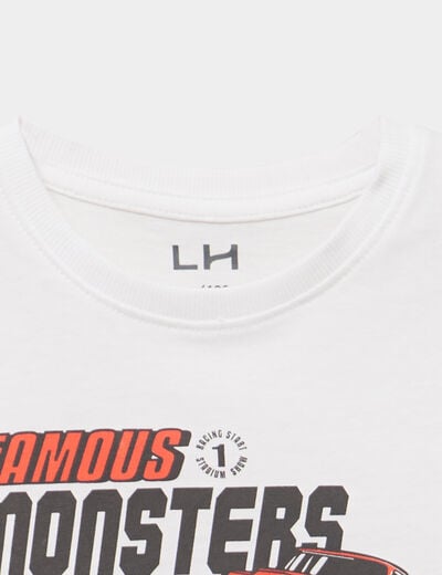 T-shirt manches longues coton blanc gar&ccedil;on