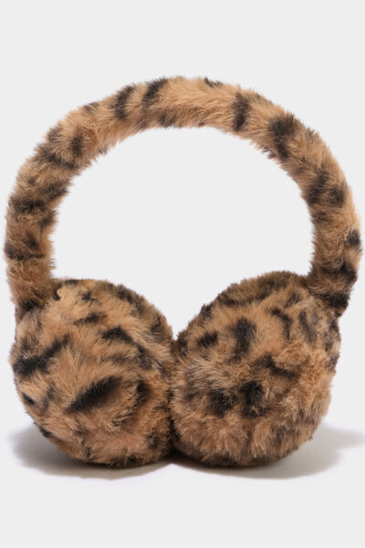 Cache-oreilles fausse fourrure camel femme