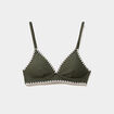 Haut de maillot de bain triangle vert kaki femme