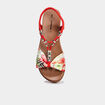 Sandales avec bride effet foulard rouge femme