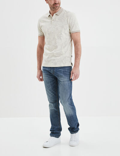 Polo droit manches courtes coton Creeks beige homme
