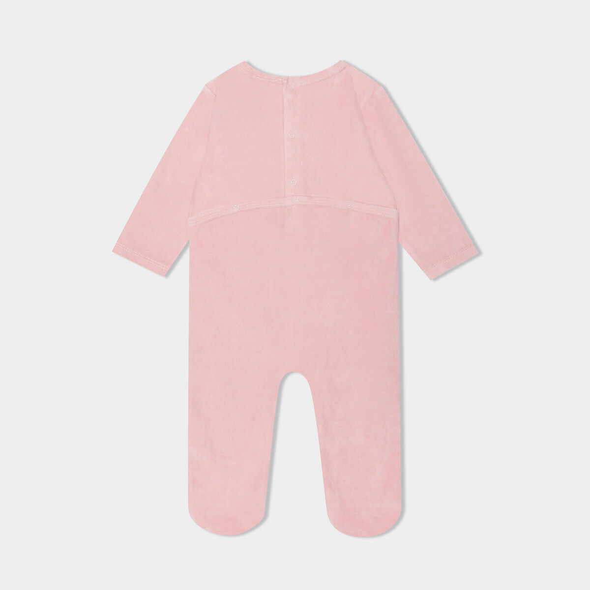Pyjama dors-bien effet velours vieux rose bébé fille