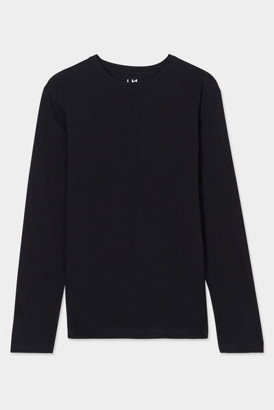 T-shirt manches longues noir homme