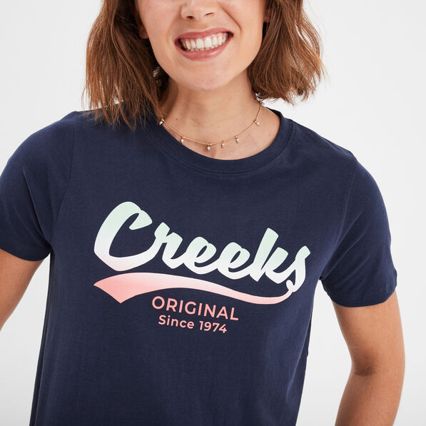 t shirt oversize col rond coton creeks bleu marine femme T-shirt oversize col rond coton Creeks bleu marine femme
