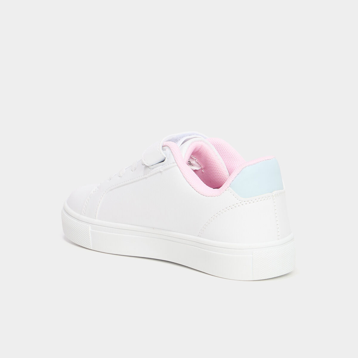 Tennis basses &agrave; scratchs Stitch blanc fille