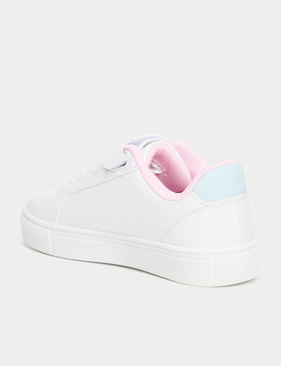 Tennis basses à scratchs Stitch blanc fille