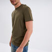 T-shirt droit en coton manches courtes vert kaki homme