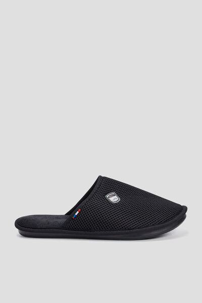 Chaussons mules noir homme