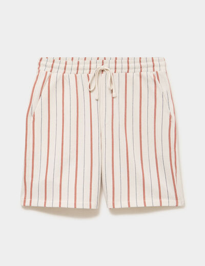 Bermuda droit coton blanc homme