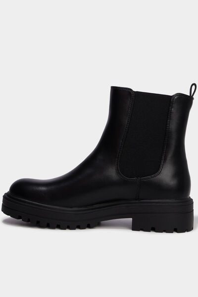 Boots chelsea crant&eacute;es noir femme