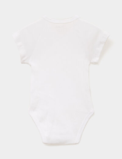 Lot 3 bodies crois&eacute;s manches courtes blanc b&eacute;b&eacute;