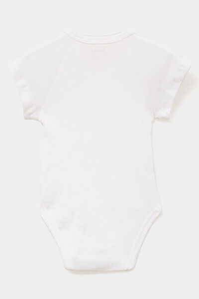 Lot 3 bodies crois&eacute;s manches courtes blanc b&eacute;b&eacute;