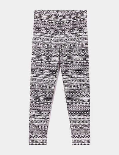 Legging long élastiqué coton noir fille