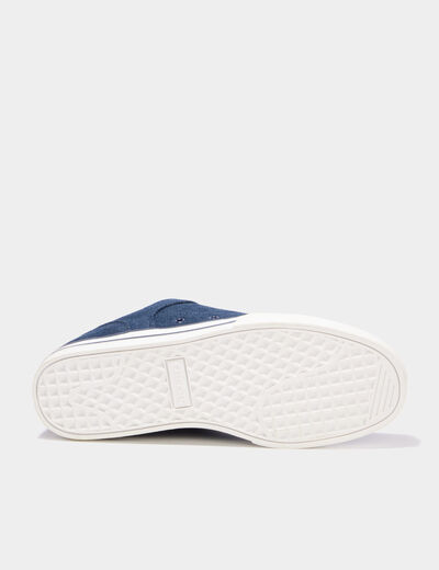Tennis basses en toile &agrave; lacets bleu marine homme