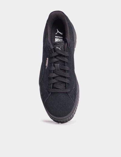 Tennis basses suédine en cuir Puma noir femme