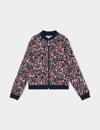 Gilet col teddy zippé Creeks bleu marine fille