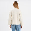 Veste esprit kimono matelassée en jersey blanc femme