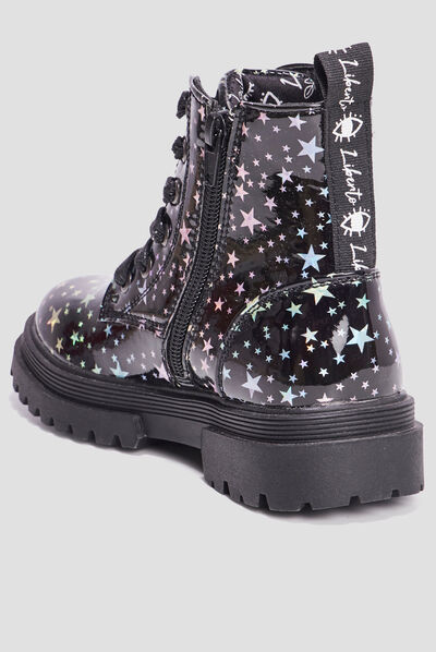 Bottines vernies zippées noir fille