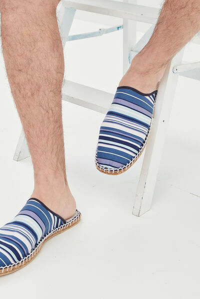 Chaussons mules bleu homme