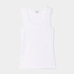 Débardeur coton bords dentelle blanc femme