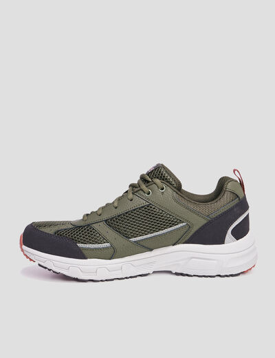 Baskets running mémoire forme Skechers vert kaki homme