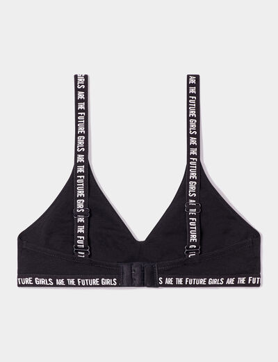 Lot 2 brassières forme triangle coton noir fille