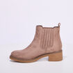 Boots chelsea talons 4 cm taupe femme