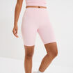 Short cycliste de sport taille haute rose clair femme