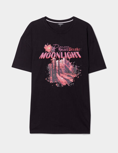 T-shirt à strass manches courtes Liberto noir femme