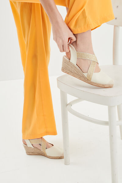 Sandales espadrilles compensées sable femme